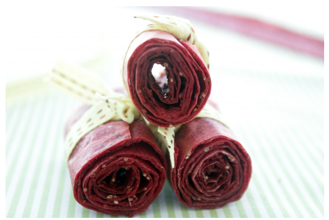 Home-made gluten free fruit rollups
